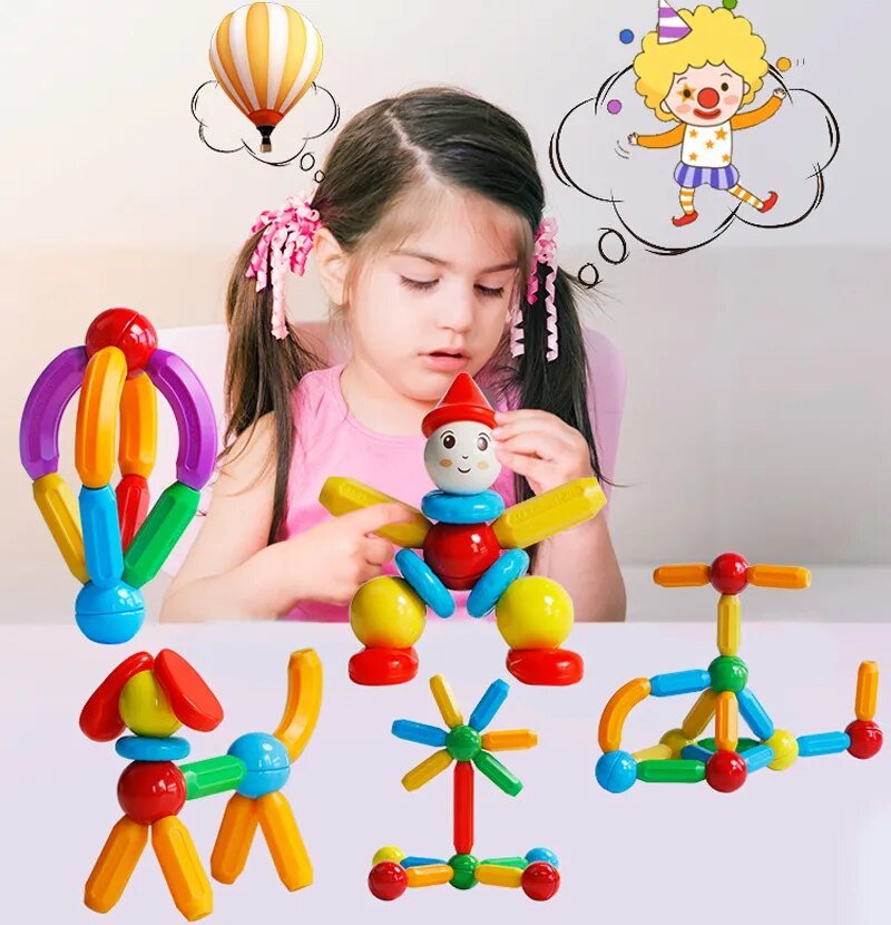 Magnetic Toy - BLOCOS MAGNÉTICOS EDUCACIONAIS - Bializ